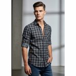 Casual Check Shirt Grey - Image 2